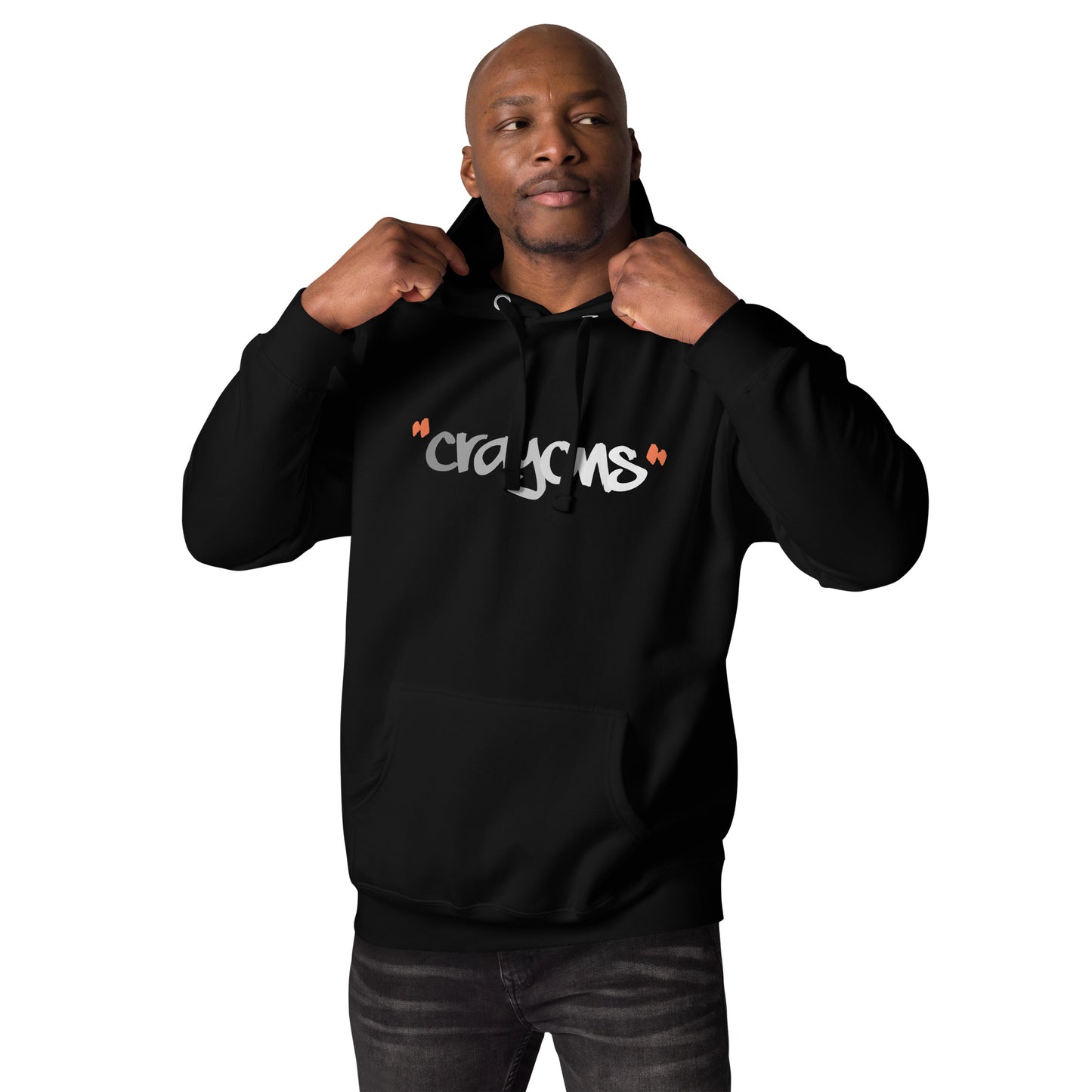 "CRAYONS" BLACK HOODIE-1