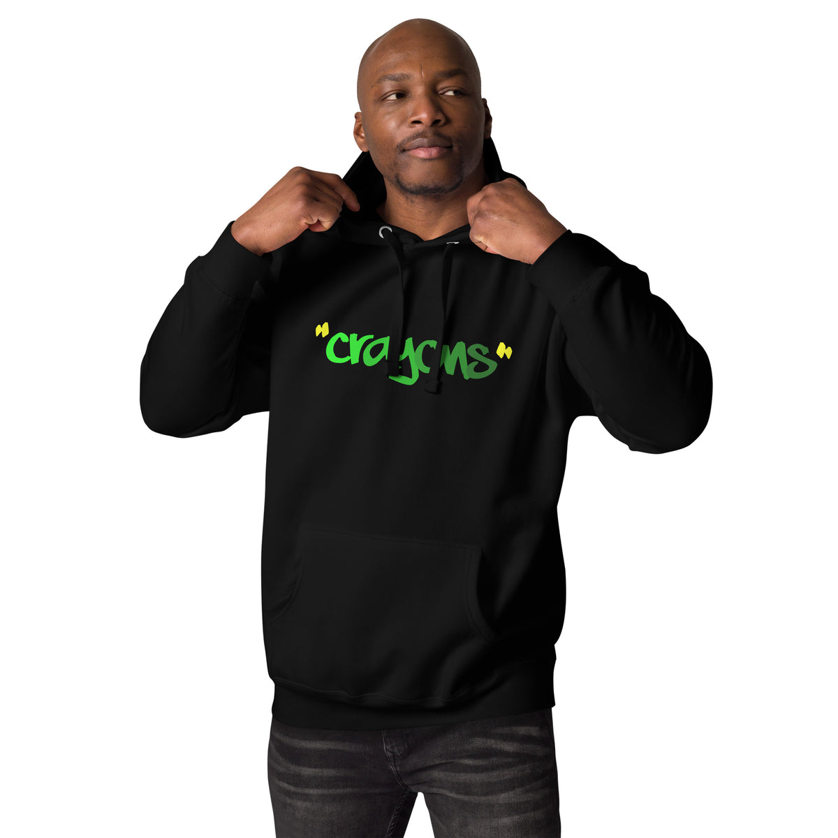 "CRAYONS" BLACK HOODIE-2