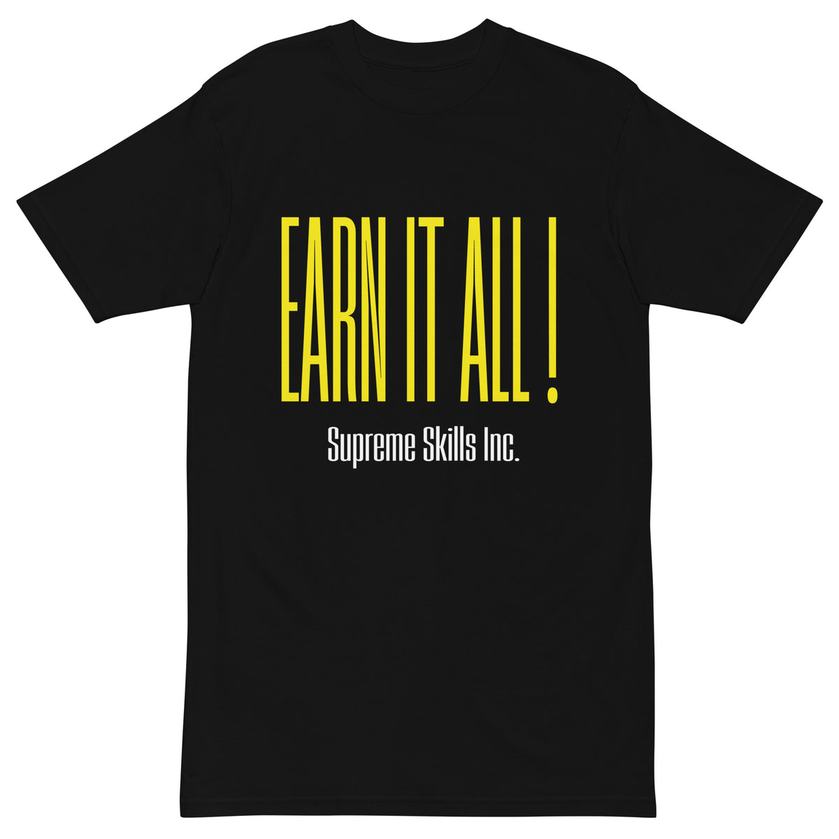 Black "EARN IT ALL" Men’s premium heavyweight tee
