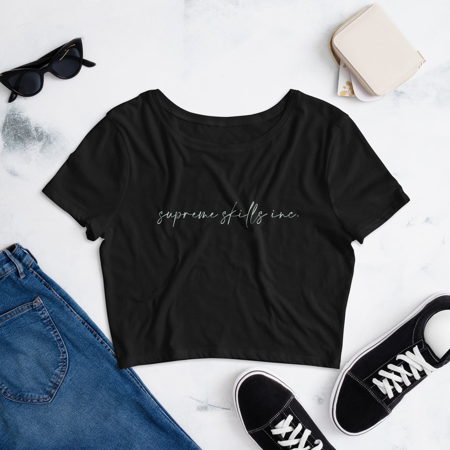 WOMENS BLK COMPANY CROP