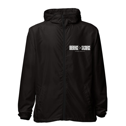 "OBEDIENCE 1" zip up windbreaker